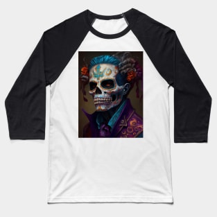 Day of the dead V3 - Men Oil paint Baseball T-Shirt